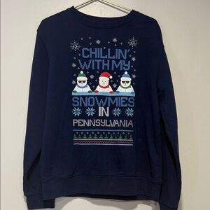Navy Blue Graphic Sweatshirt